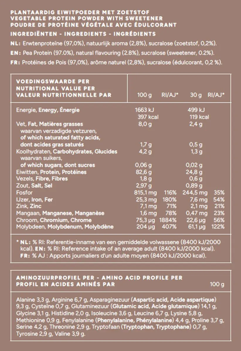Mattisson Erwtenproteïne Poeder Vanille 350g
