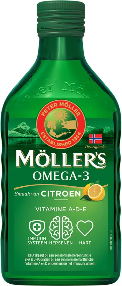 Mollers Omega-3 Citroen 250ml Voedingssupplement