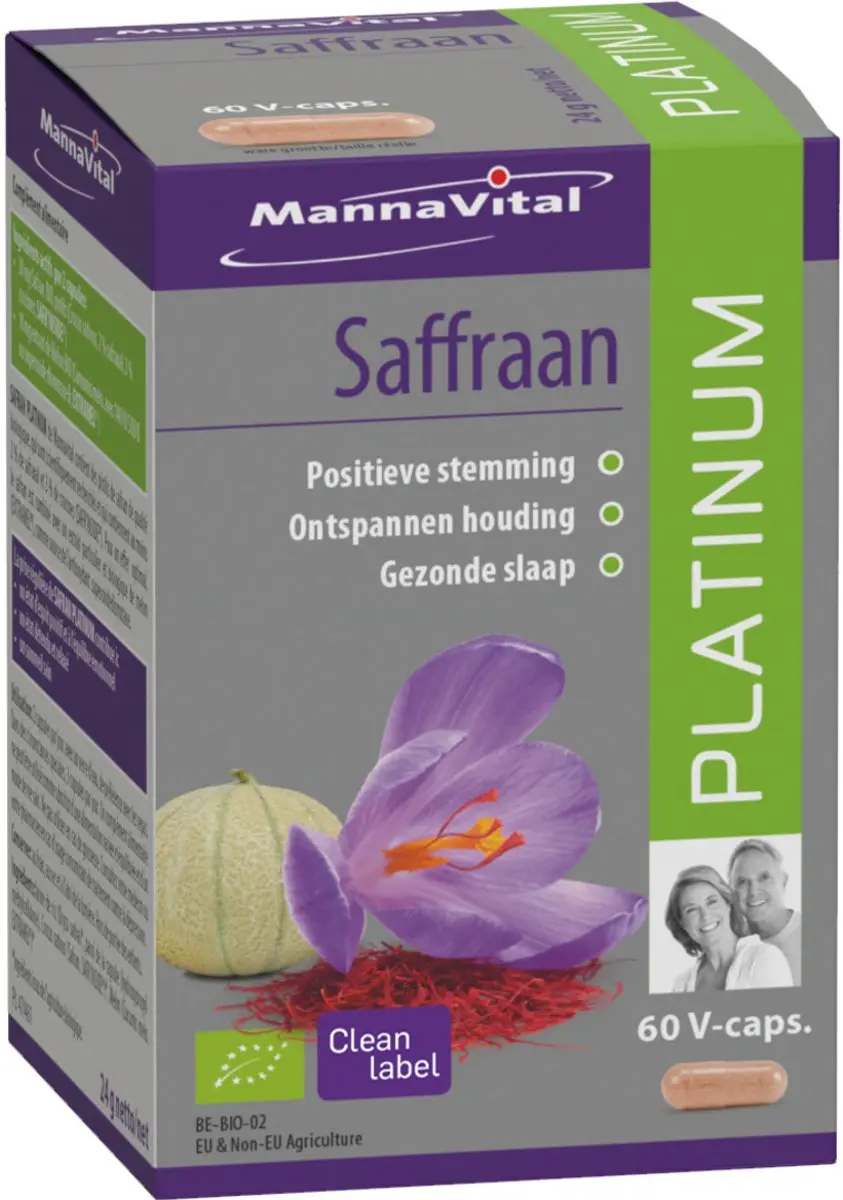 Mannavital Saffraan Platinum 60 Vegetarische Capsules