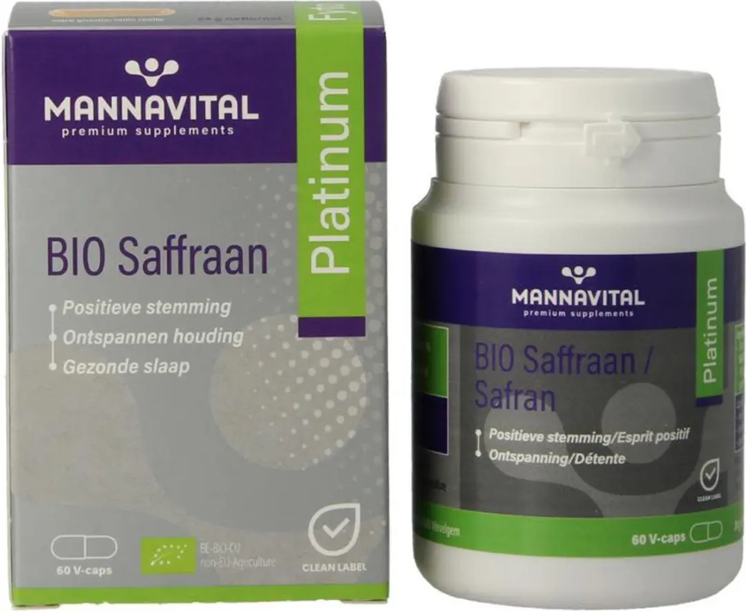 Mannavital Saffraan Platinum 60 Vegetarische Capsules