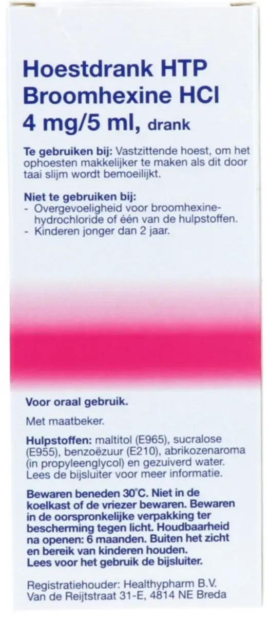 Healthypharm Hoestdrank Broomhexine 4mg/5ml 150ml