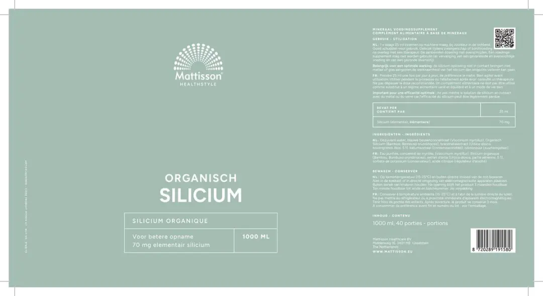 Mattisson Organisch Silicium 70mg - 1000ml