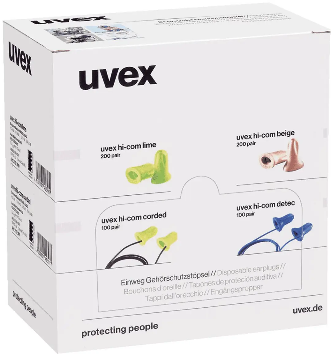 Uvex Hi-Com Oordoppen - 200 Paar - Limoengroen