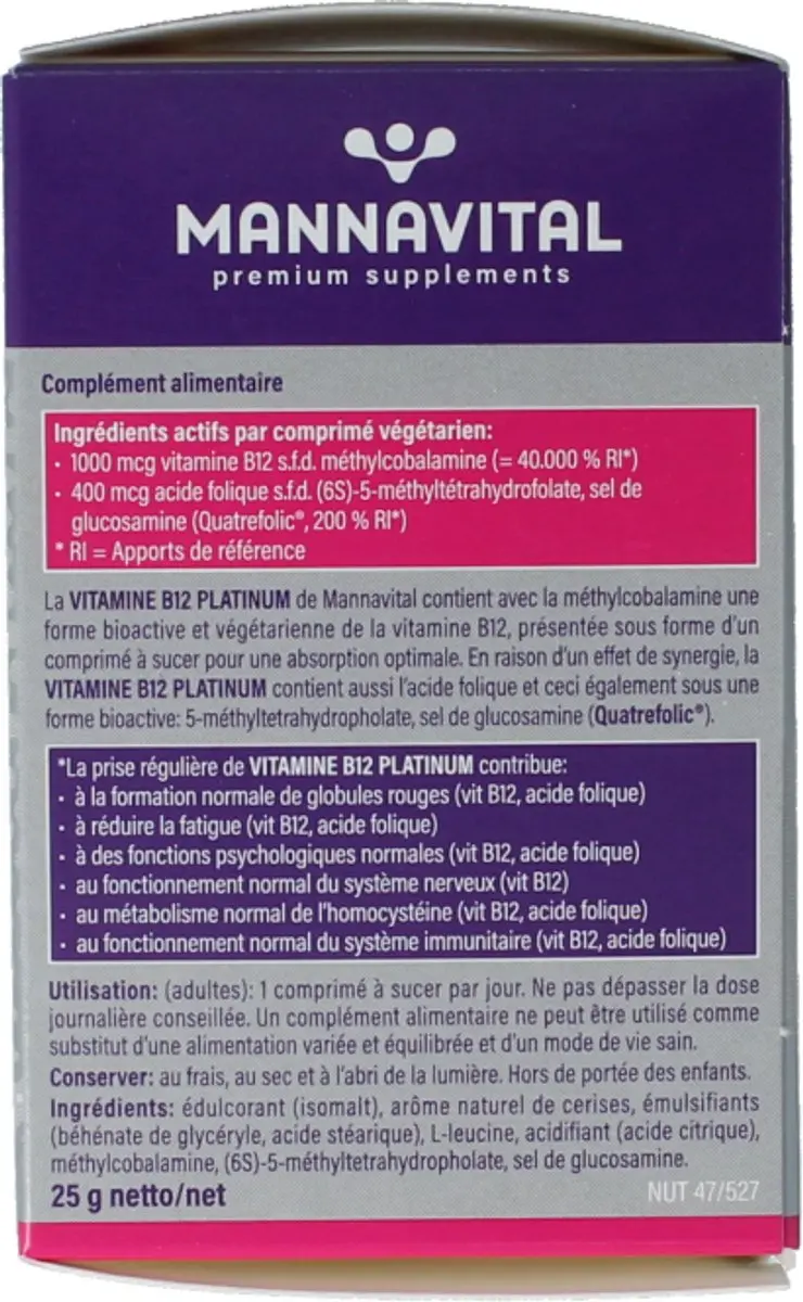 Mannavital Vitamine B12 Platinum 60 Tabletten