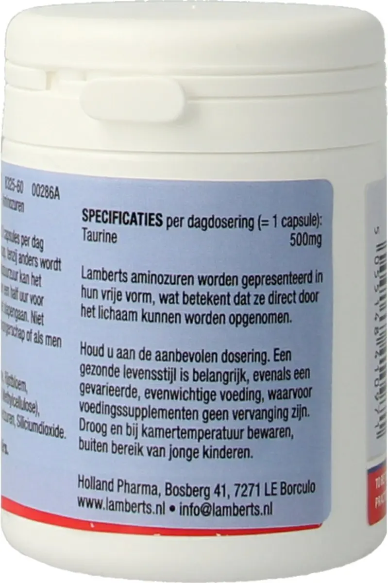 Lamberts Taurine 500mg Capsules - 60 Stuks
