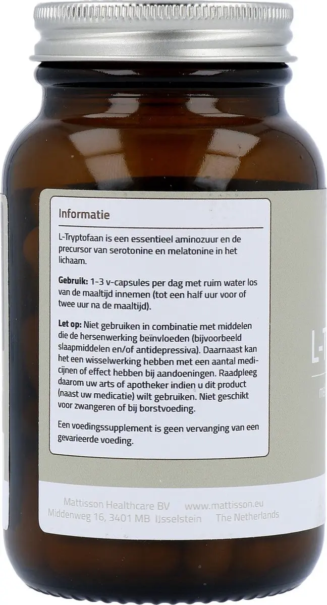 Mattisson L-Tryptofaan 500mg 60 Capsules - Met Vitamine B