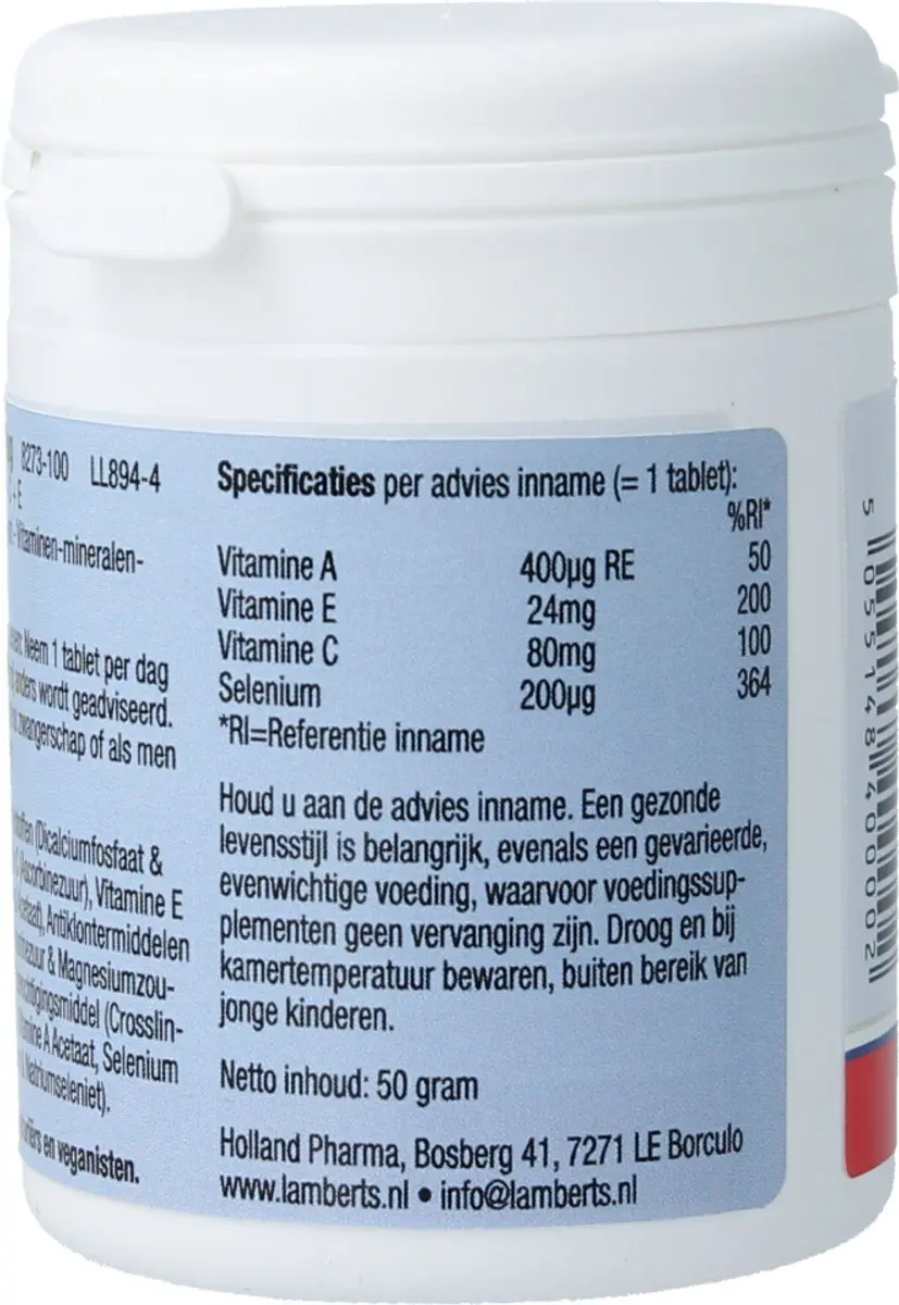 Lamberts Selenium 200mcg + Vitamine A/C/E 100 Tabletten