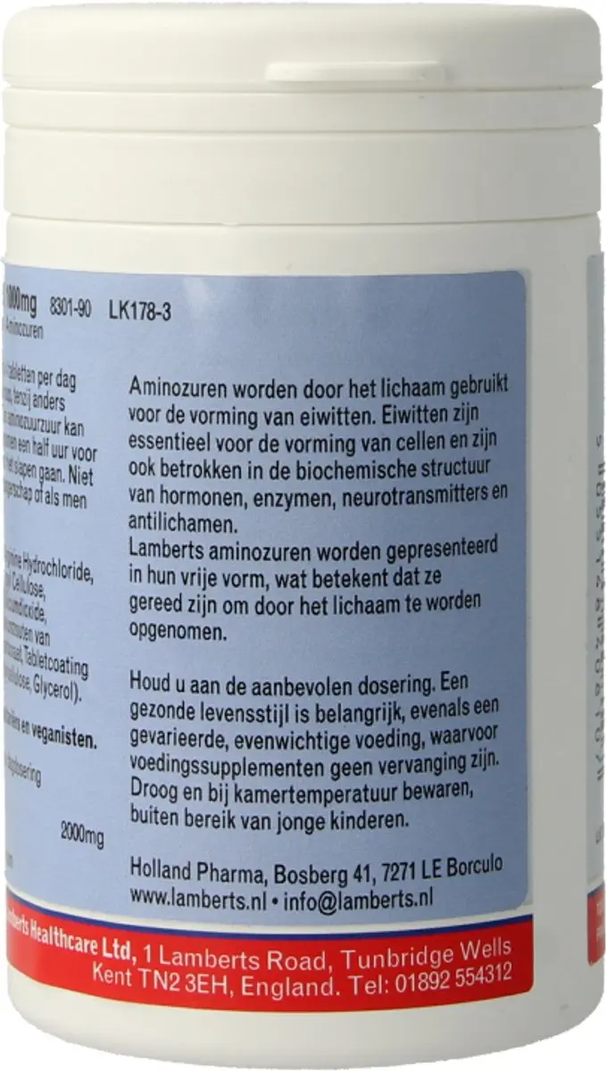 Lamberts L-Arginnie HCI 1000 mg - 90 Tabletten