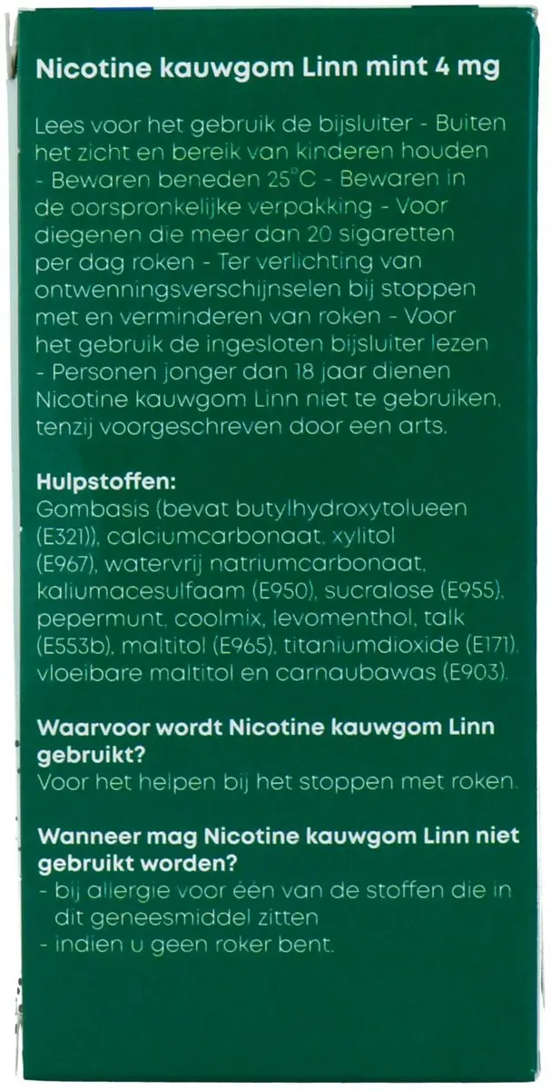 Linn Nicotine Kauwgom Mint 4mg