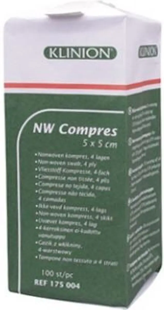 Klinion Non-Woven Compres 5x5cm - 100 Stuks - afbeelding 6 van 6