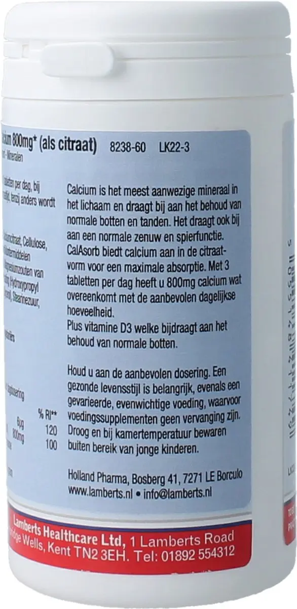 Lamberts Calasorb Calcium & Vitamine D3 60 Tabletten