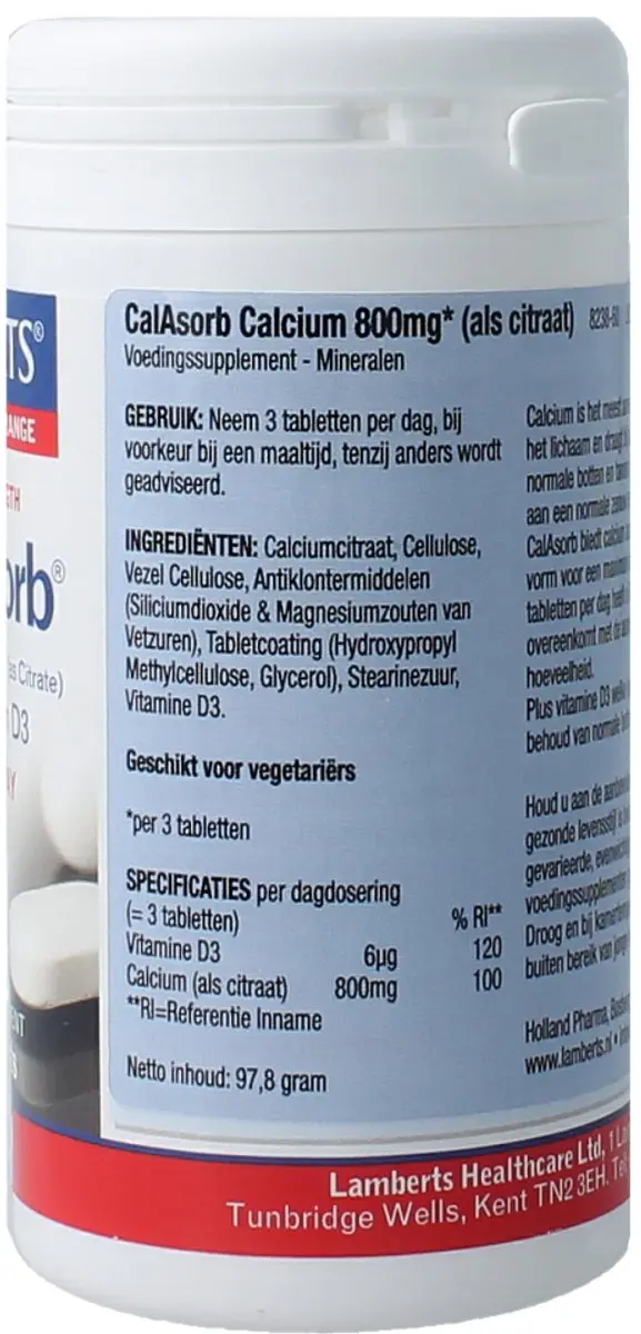 Lamberts Calasorb Calcium & Vitamine D3 60 Tabletten