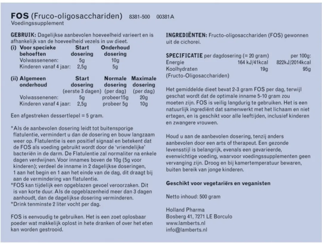 Lamberts FOS Prebiotica 500g