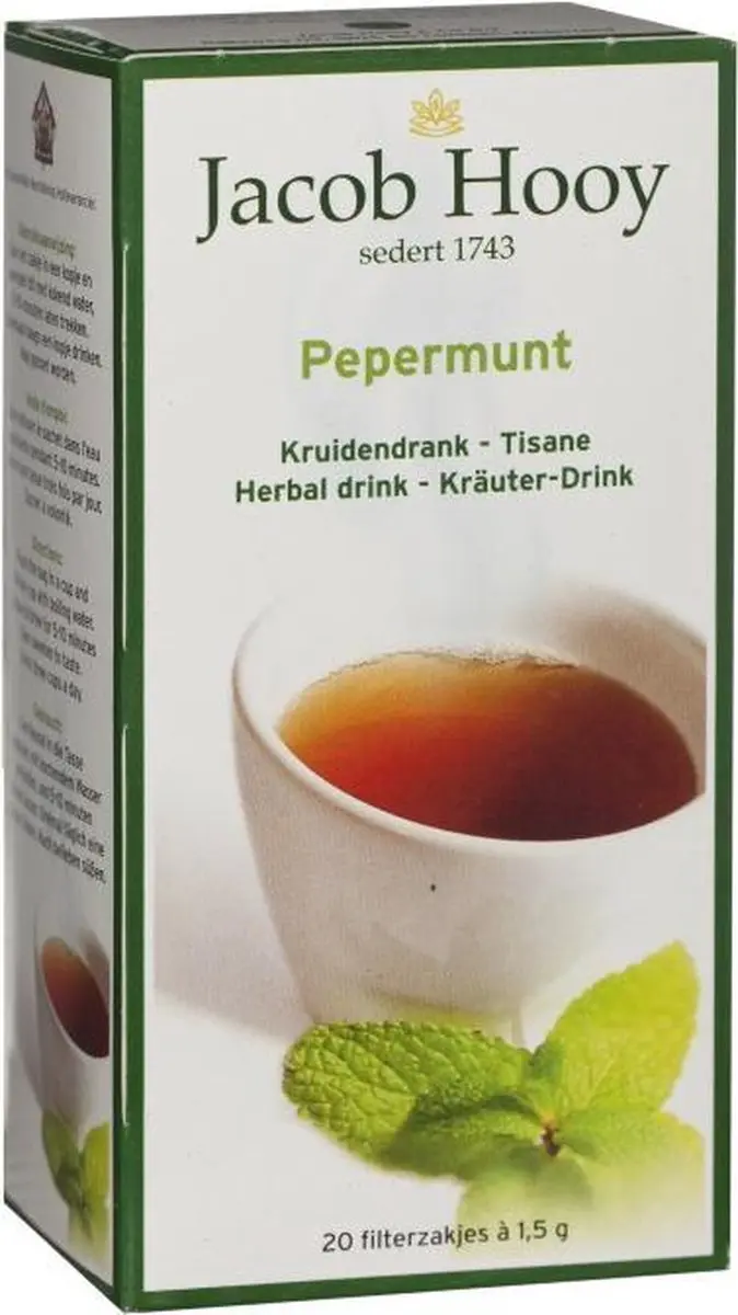 Jacob Hooy Pepermunt Thee JPTHEE021 - 20 Zakjes
