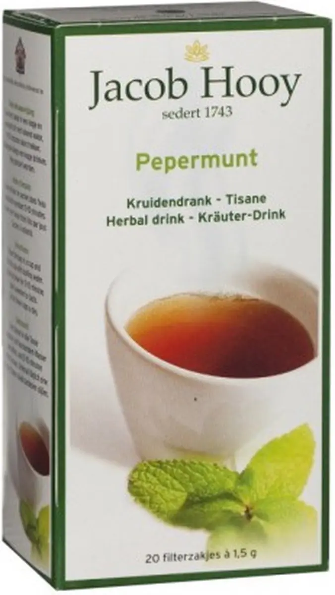 Jacob Hooy Pepermunt Thee JPTHEE021 - 20 Zakjes
