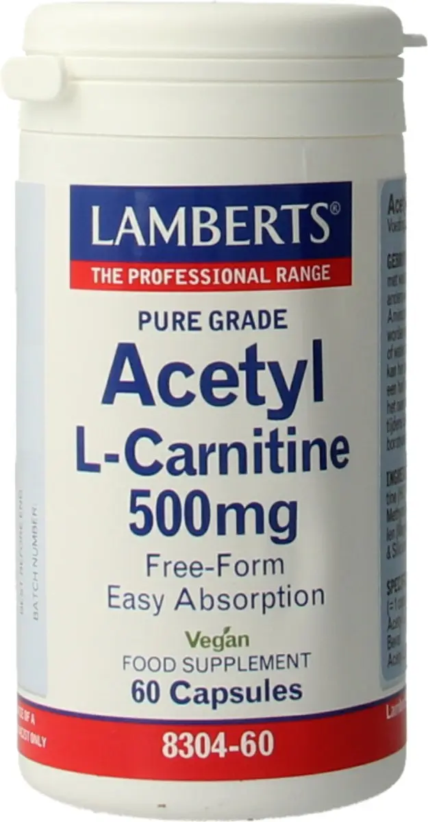 Lamberts Acetyl-L-Carnitine 500mg - 60 Capsules