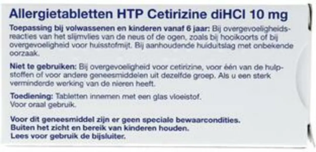 Healthypharm Allergietabletten Cetirizine 10mg - 30 Stuks
