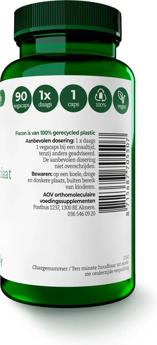 AOV Calcium & Magnesium Pidolaat 180g - 2x90 Vegacapsules