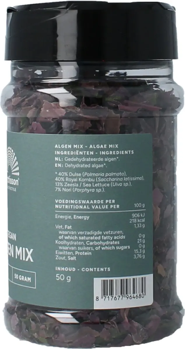 Mattisson Absolute Algenmix Dulse/Nori/Ulva Vlokken 60g