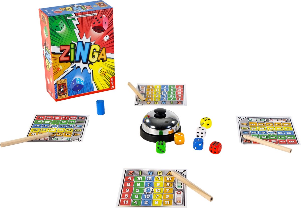 999 Games - Zinga Dobbelspel - Reactiespel - bevat spelregels in NL, DE, EN, ES, FR