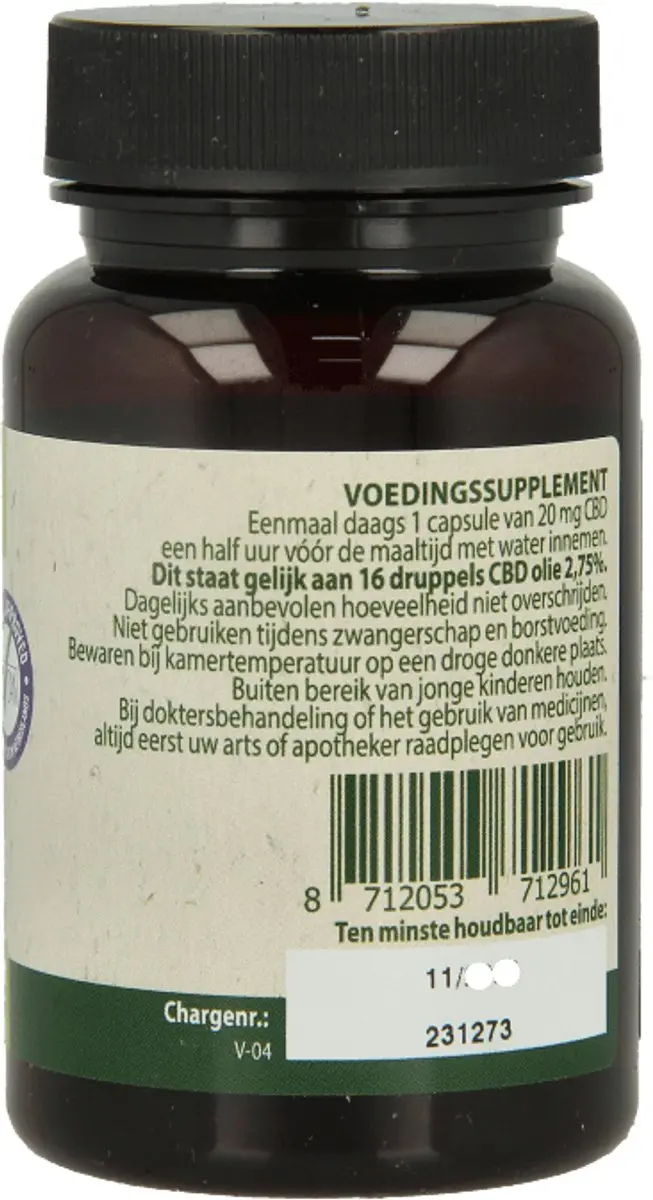 Jacob Hooy CBD 20mg Capsules - 30 Stuks