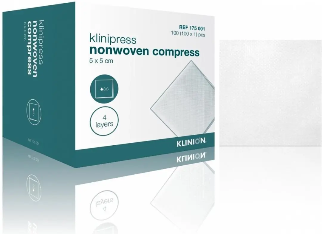 Klinion Gaaskompres Nonwoven Steriel 5x5cm