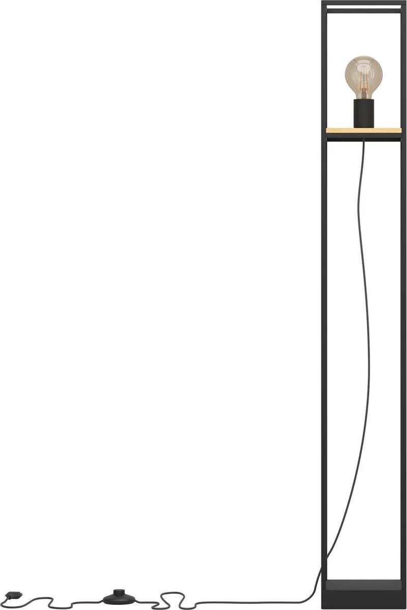 Eglo Libertad Vloerlamp E27 128,5cm - Zwart/Bruin