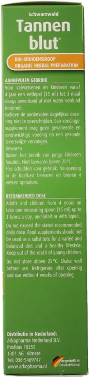 Hubner Tannenblut Bio Kruidensiroop 250ml