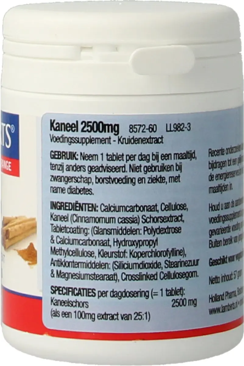 Lamberts Kaneel 2500 mg 60 Tabletten