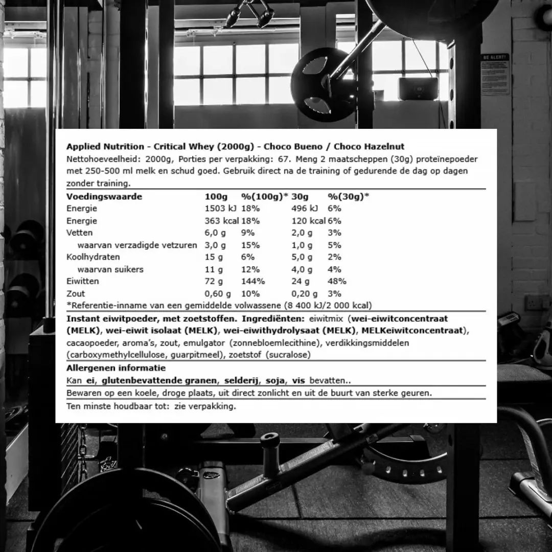 Applied Nutrition Critical Whey 2000g - Chocolade Hazelnoot