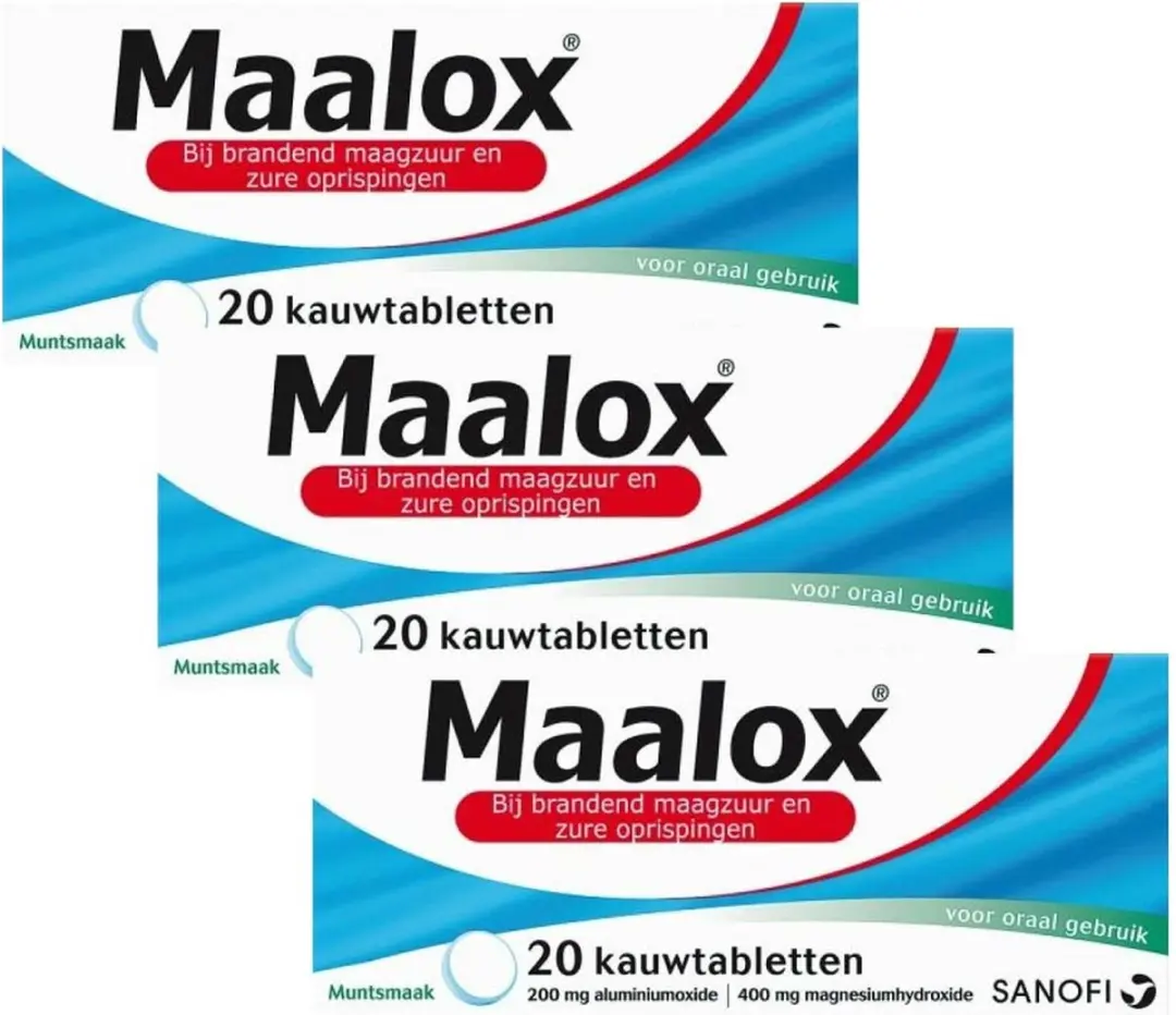 Maalox Kauwtabletten Muntsmaak - 60 Stuks