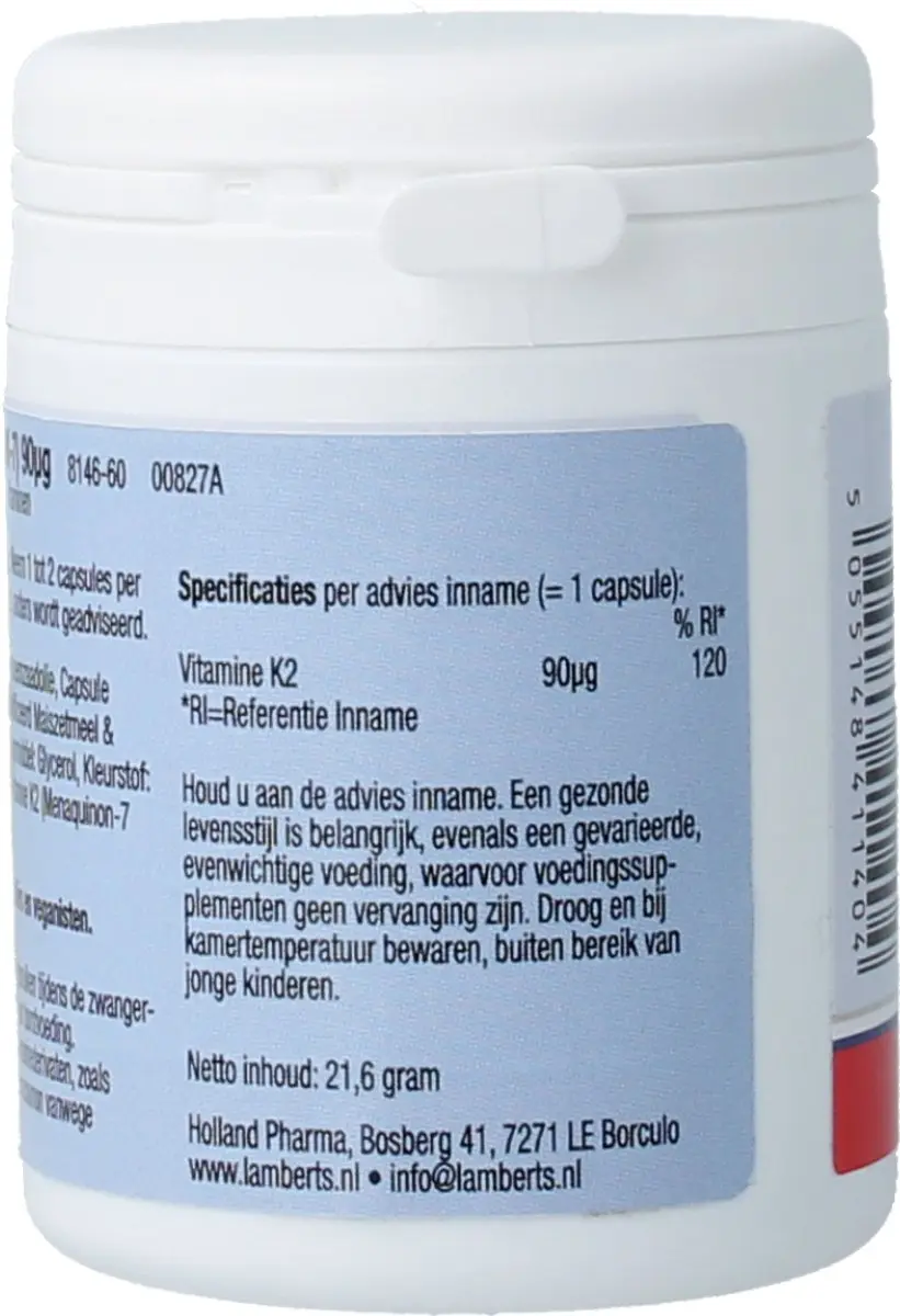 Lamberts Vitamine K2 90mcg Capsules - 60 Stuks