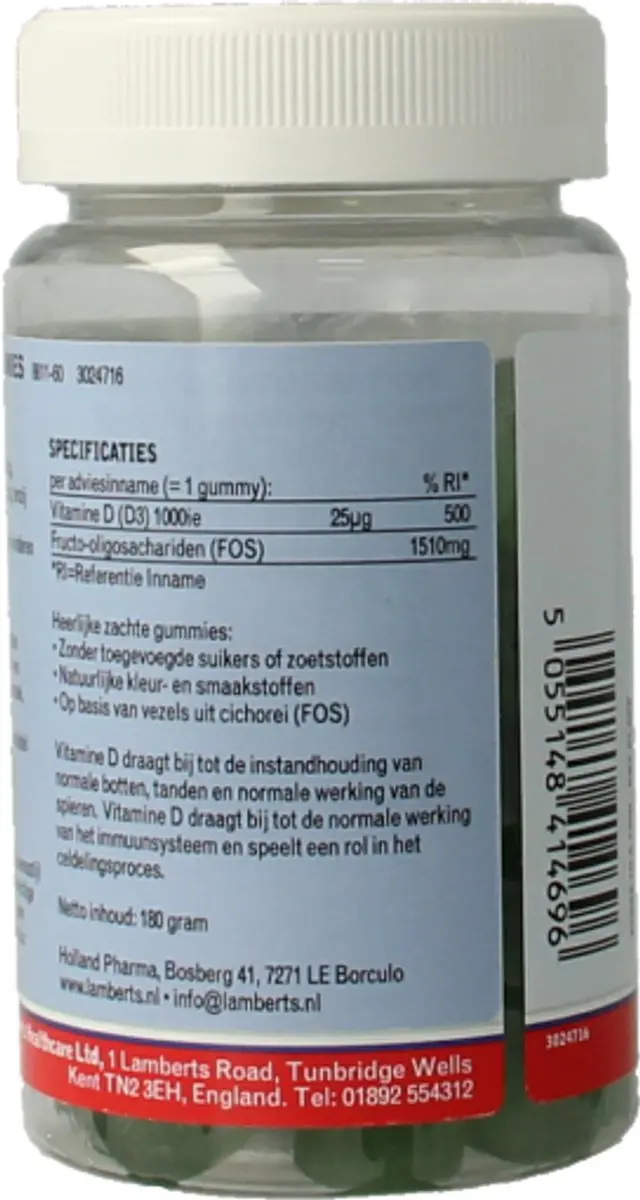 Lamberts Vitamine D3 1000IE Gummies - 60 Stuks