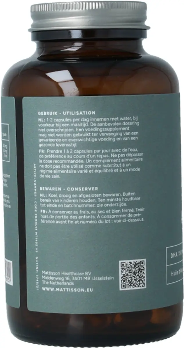 Mattisson Vegan Algenolie Omega 3 180 Capsules
