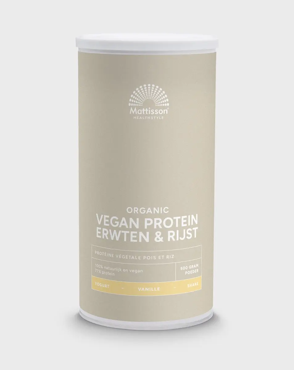 Mattisson Biologisch Vegan Eiwitpoeder Erwten & Rijst Vanille 500g