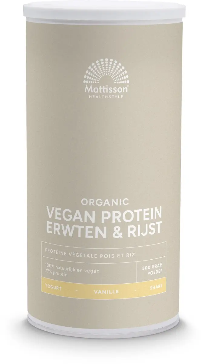 Mattisson Biologisch Vegan Eiwitpoeder Erwten & Rijst Vanille 500g