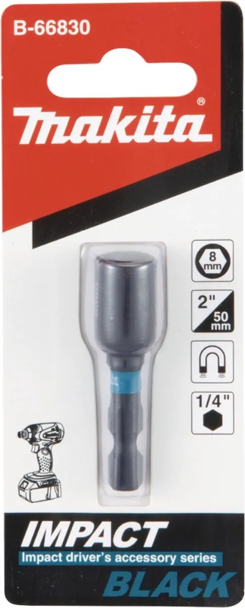 Makita SW8 50mm Slagmoer 1/4" - Zwart