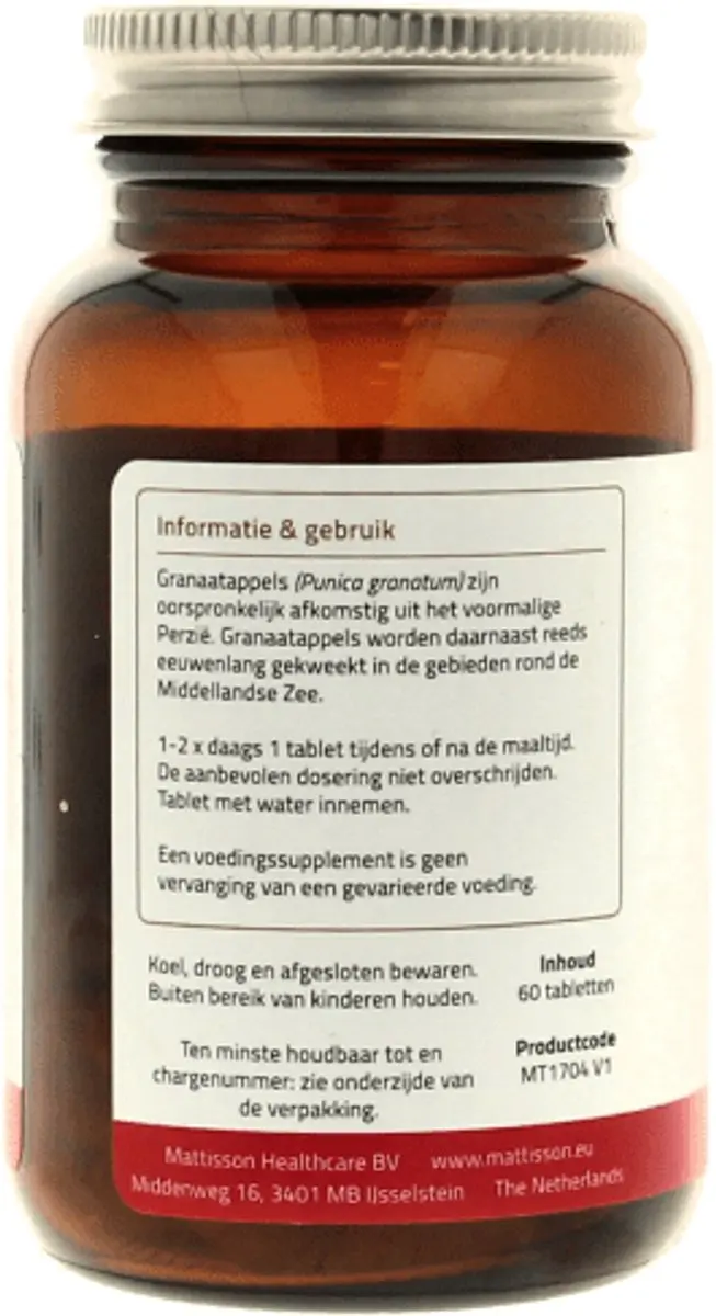 Mattisson Granaatappel Extract 500mg - 60 Tabletten
