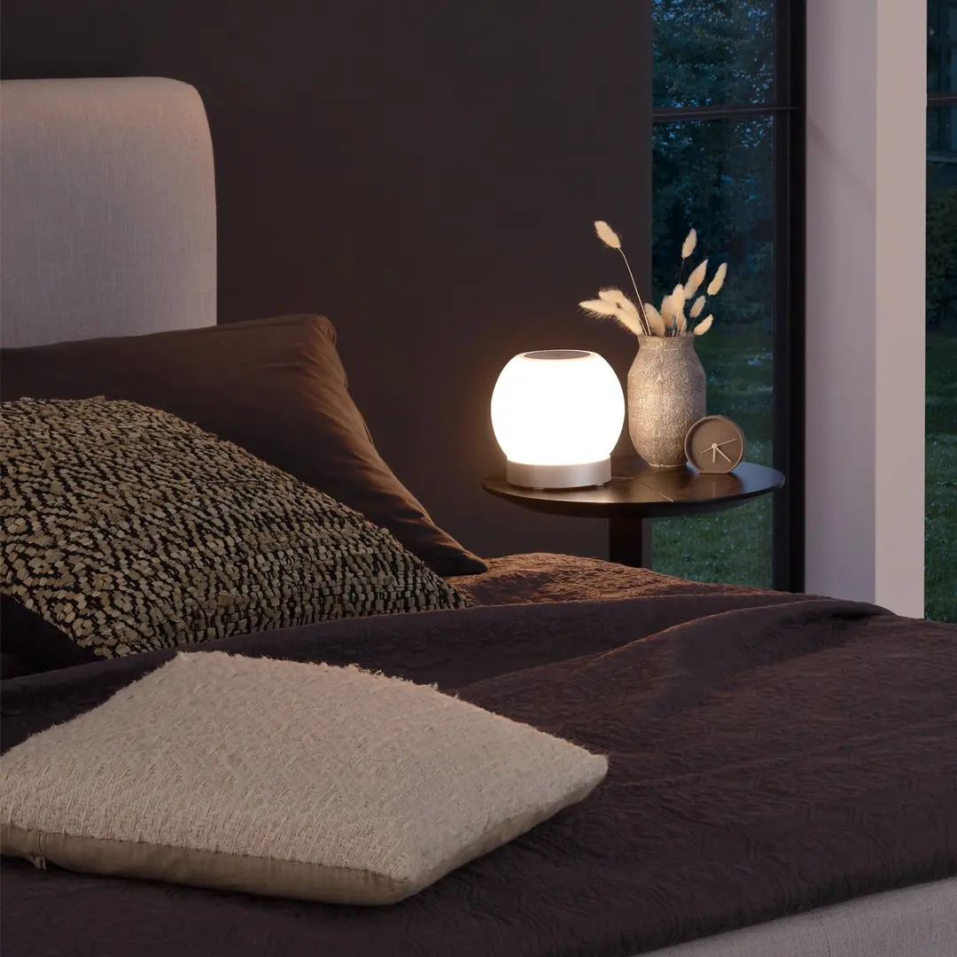 Briloner LED Tafellamp Chroom Mat 150x160mm - 3.300K Warm Wit