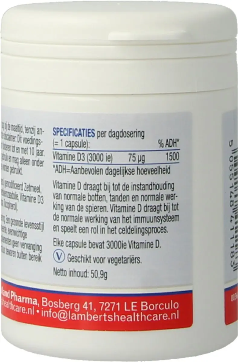 Lamberts Vitamine D3 3000IE Capsules - 120 Stuks