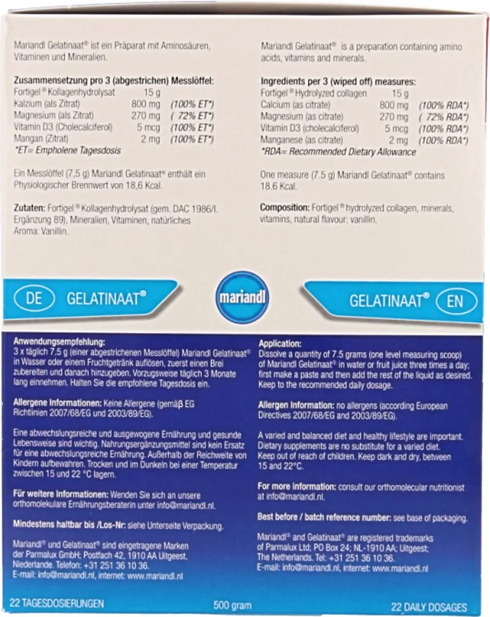 Mariandl Gelatinaat Classic 500g