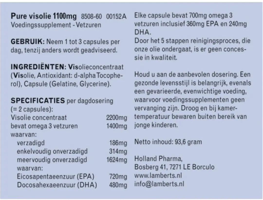 Lamberts Pure Visolie 60 Capsules
