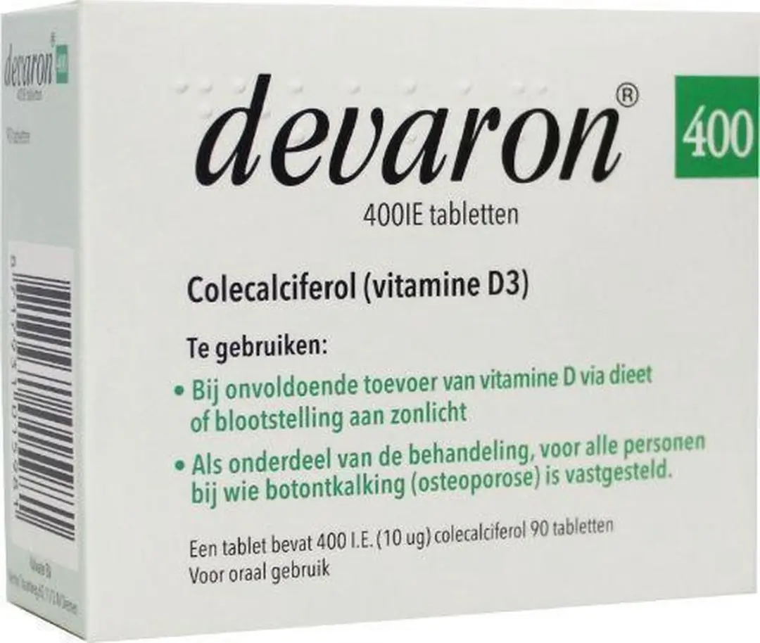 Devaron 400IE Vitamine D3 Tabletten - 90 Stuks