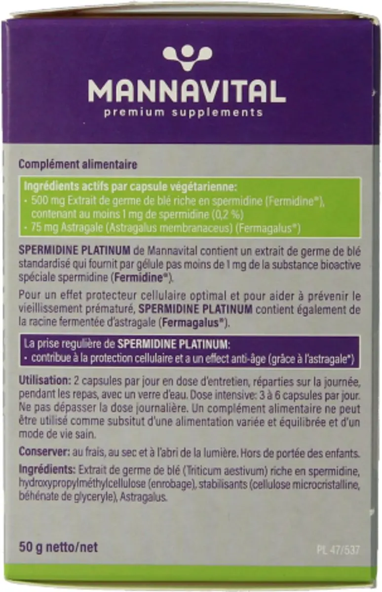 Mannavital Spermidine Platinum 60 Capsules