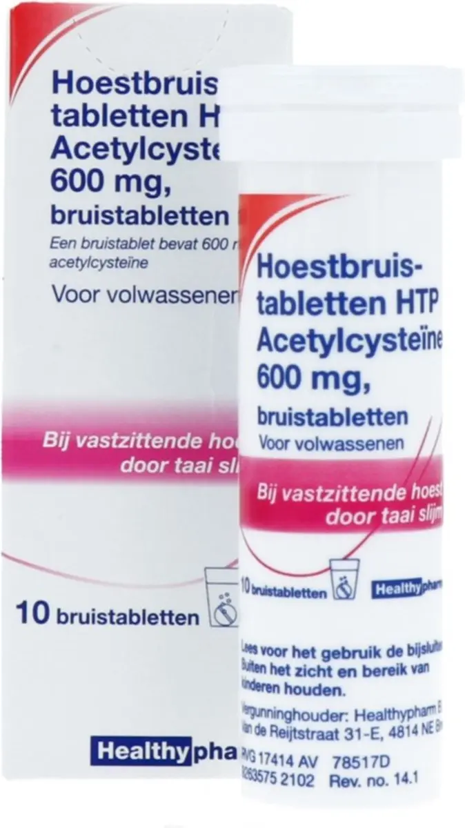 Healthypharm Acetylcysteine 600mg Bruistabletten - 10 Stuks