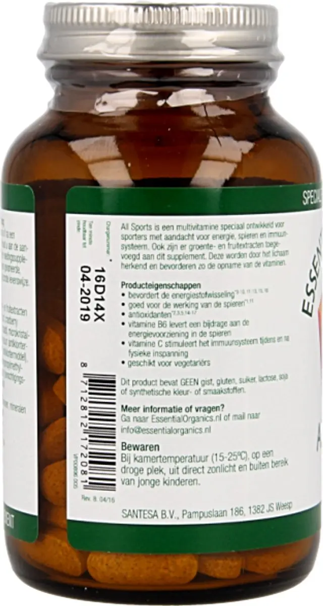 Essential Organics All-Sports Multivitamine 90 Tabletten