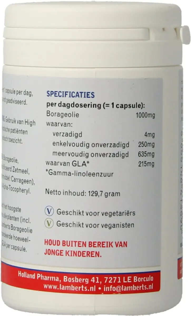 Lamberts Borageolie 1000mg - 90 Vegetarische Capsules
