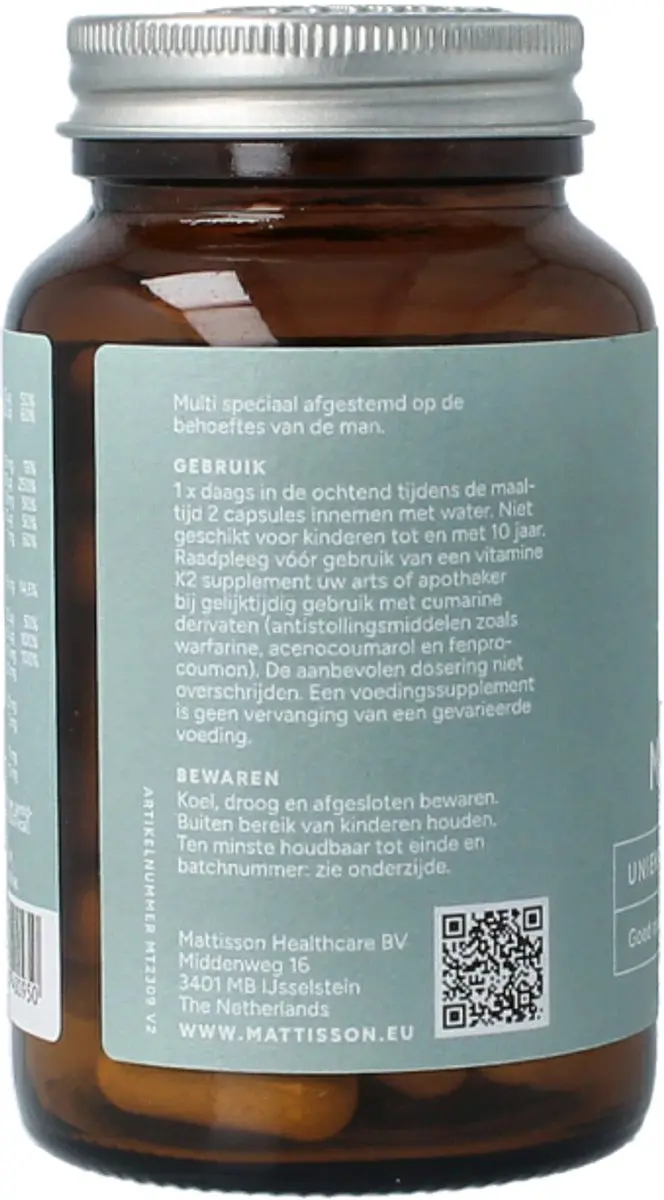 Mattisson Vegan Multi Man 60 Capsules