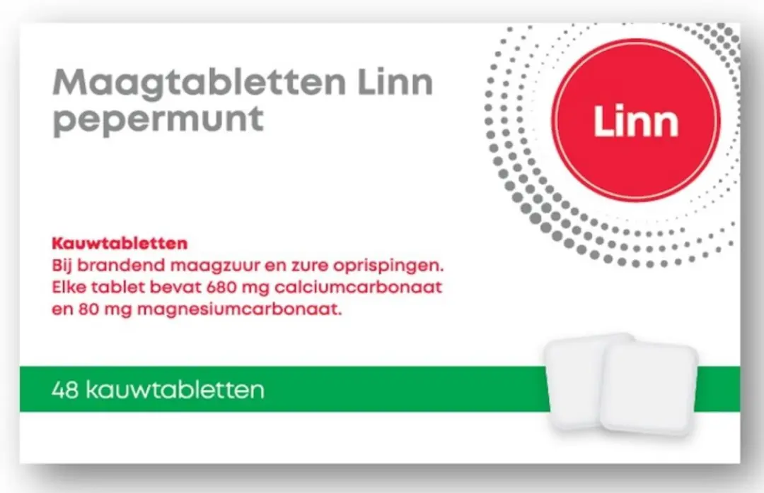Linn Maagtabletten Pepermunt 48 Kauwtabletten