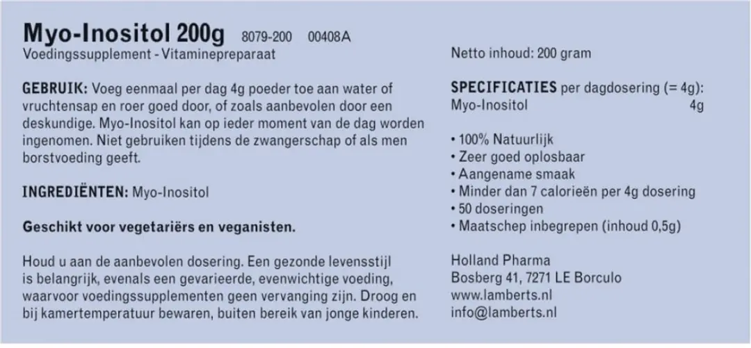 Lamberts Myo-inositol 200g